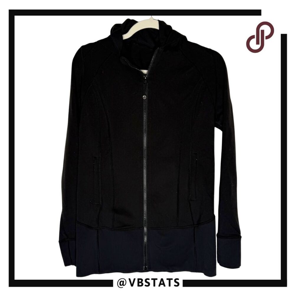Lululemon Athletica Womens Full Zip‎ Long Sleeve Hooded Jacket Black Size Small